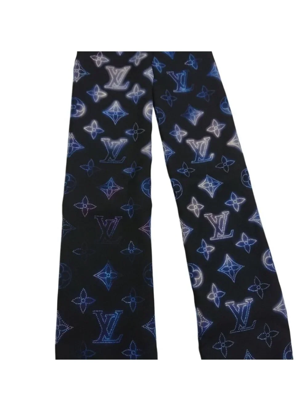 Louis Vuitton Monogram Manahi Bandeau Scarf Black Silk